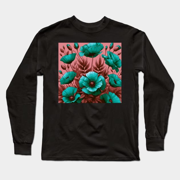 Poppy Flower Long Sleeve T-Shirt by Jenni Arts